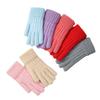 Cycling gloves women's knitted fleece thickened solid color two-finger students outdoor cold-proof warm gloves
