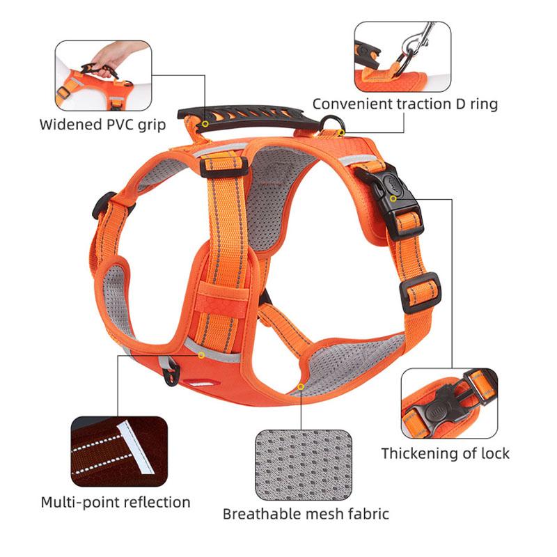 Postroj pro malé velké psy Postroje bez tahu Reflexní hrudní popruhy čivava Husky Mops Vesta Vodítko pro domácí mazlíčky