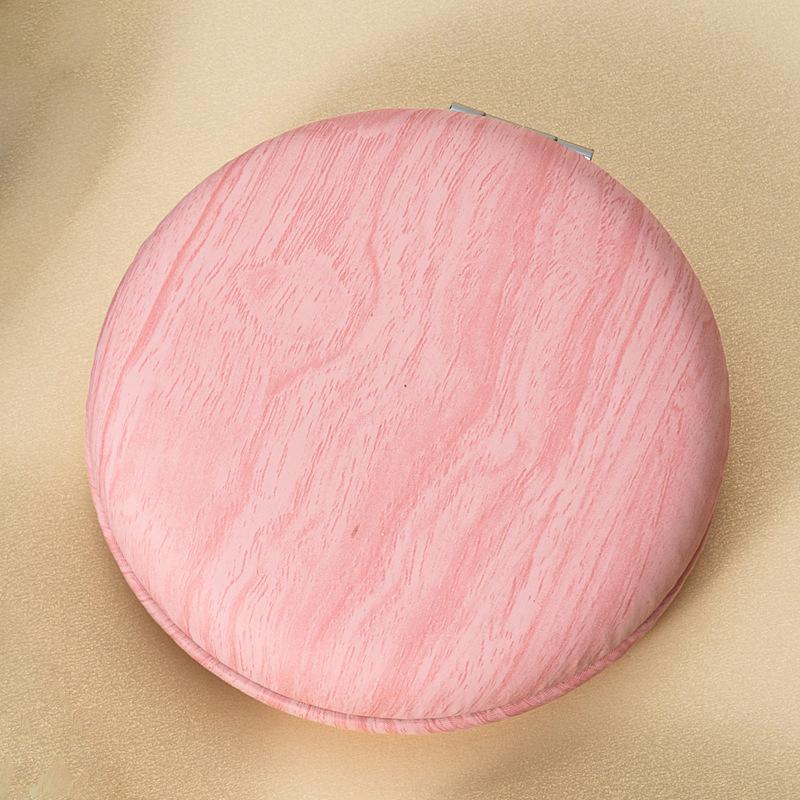 Mini Vintage Makeup Mirror Wood Grain Pu Folding Mirror Round Compact Travel Makeup Mirror Portable Pocket Mirror Elegant Gift