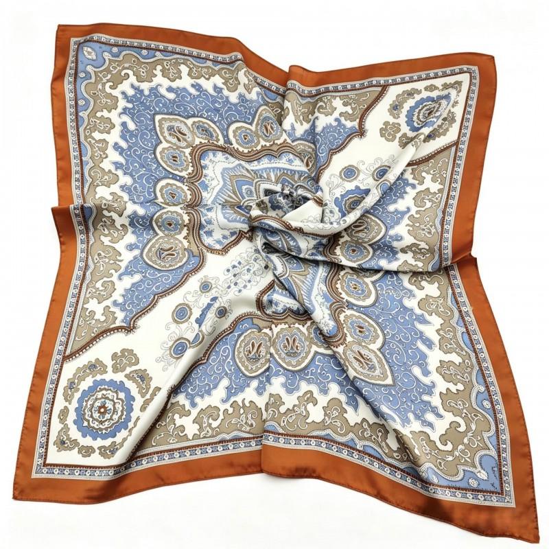 70x70cm Nylon Square Scarf Women Vintage Print Lightweight Accessory Office Casual Hair Styling