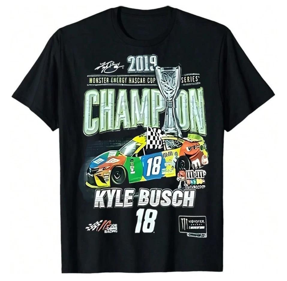 Vintage Kyle Busch #18 M&Ms Nascar Champion Graphic T-Shirt Bootleg S