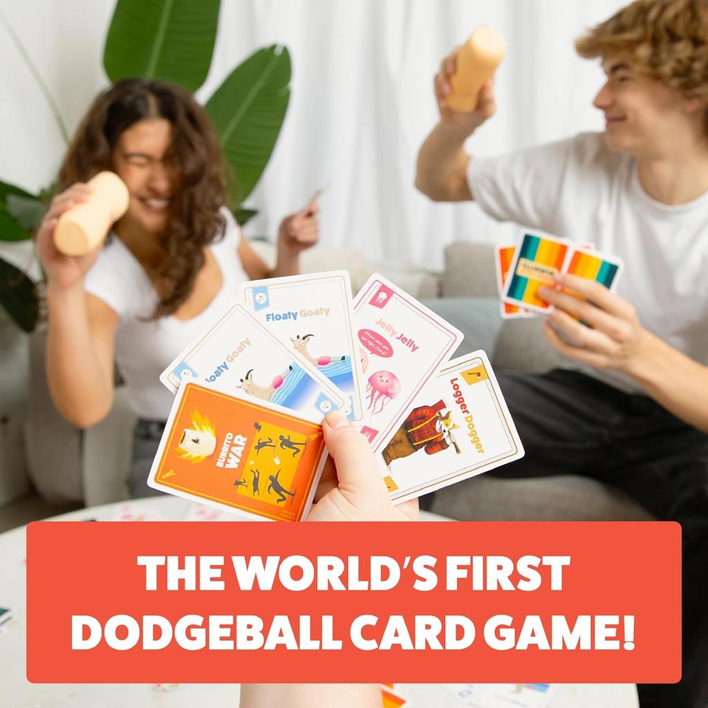 Throw Throw Burrito - A Dodgeball Card Game - Family Card Games for Adults, Teens & Kids - 2-6 Players - Ages 7 and Up - 120 Cards