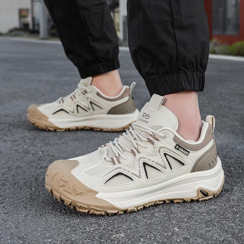 Men's Lightweight Breathable Outdoor Hiking Shoes Toe Cap Non-Slip Wear-Resistant Spring Summer Comfortable Walking Footwear