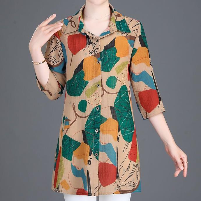 Letnia damska średniej długości odzież chroniąca przed słońcem damska koszula z rękawem siedem czwartych dla kobiet