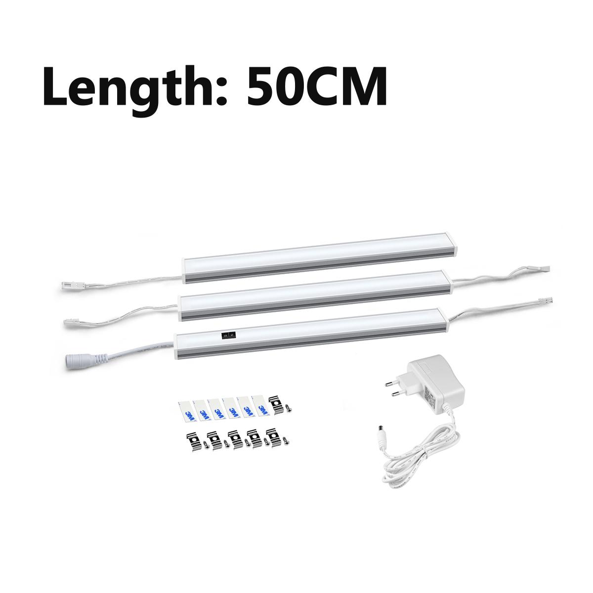 

1-5 шт. комплект серии Smart LED кухонный светильник 12 В светодиодный светильник для бара с алюминиевым профилем, трубчатые лампы, датчик ручной развертки, светильник для шкафа для кухни спальни 3PCS 50CM EU Plug теплый белый