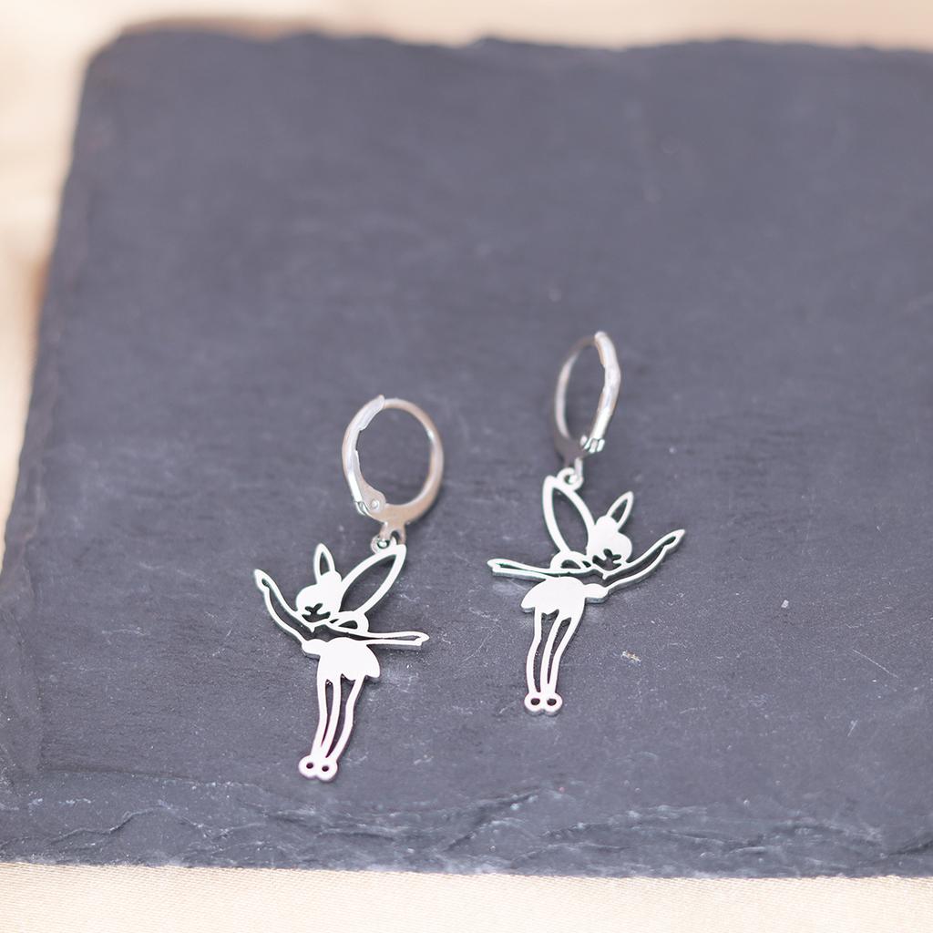 Kinitial Stainless Steel Bulldog Unicorn Dragon Fairy Turtle Sword Death Moth Earrings For Women Trendy Piercing Jewelry