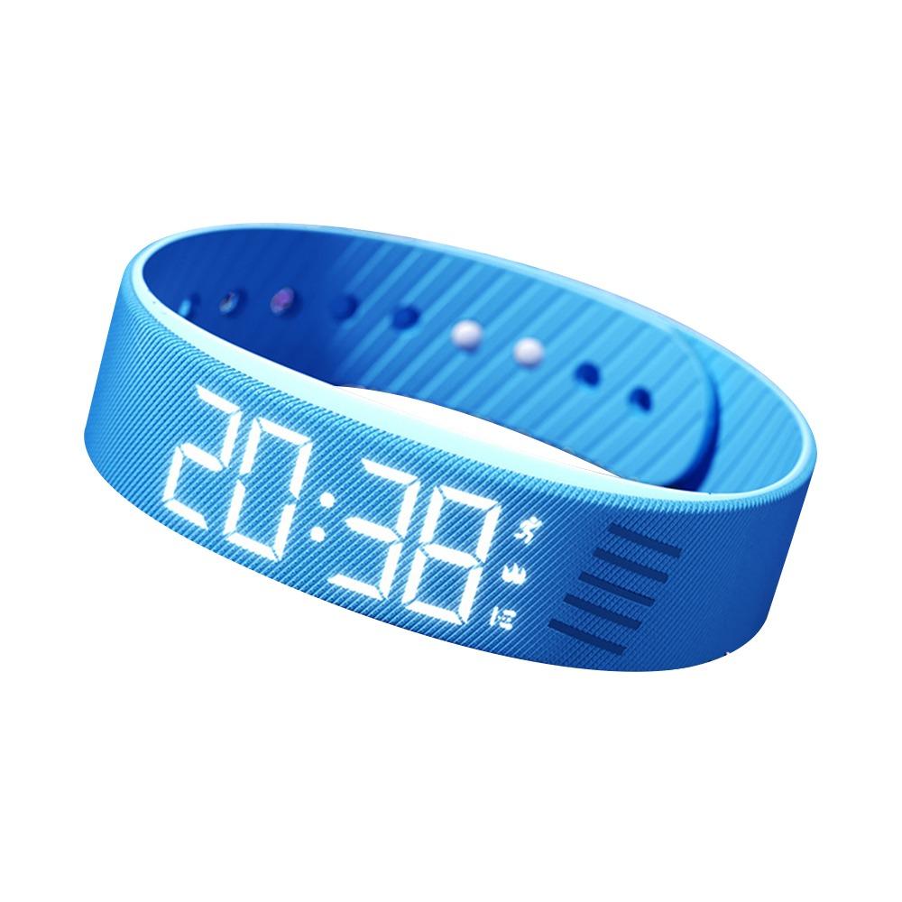 

Водонепроницаемый браслет-будильник Светодиодные цифровые фитнес-браслеты Умный вибрирующий будильник для студентов темно-синий