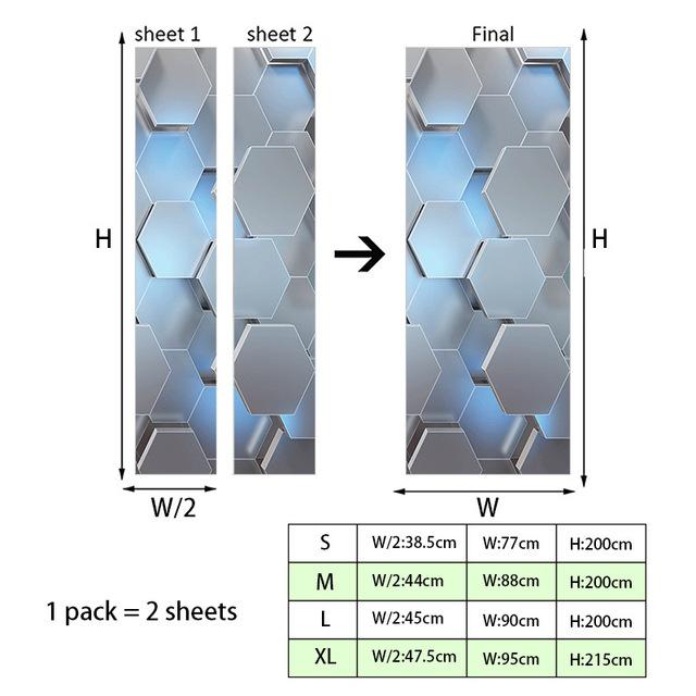 3D Geometric Door Stickers Mural Art Decor Peel and Stick for Bedroom Bathroom Yard Dinosaur Scenery Wallpaper Poster Removable