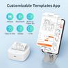 Mini Sticker Printer, Portable Thermal Inkless Printer with Auto-Calibration, Bluetooth Compact Label Maker with 7 Rolls (3 Paper Types) & 6 Colored