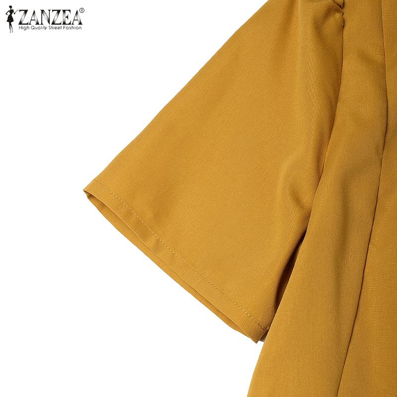 ZANZEA Lässiges Sommerkleid mit kurzen Ärmeln für Damen