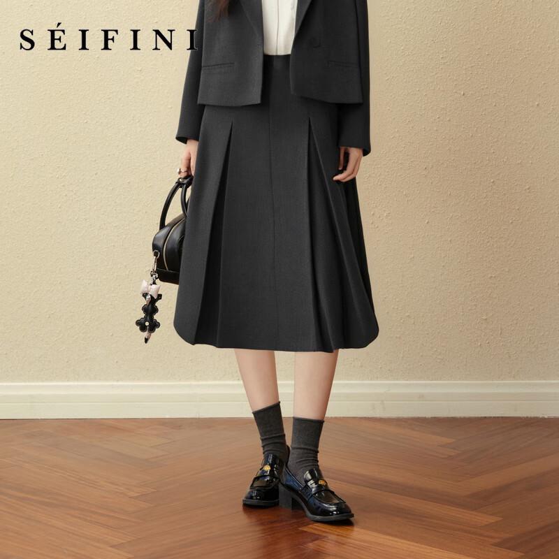 S EIFINI Women s Pleated Mid-Length Skirt S