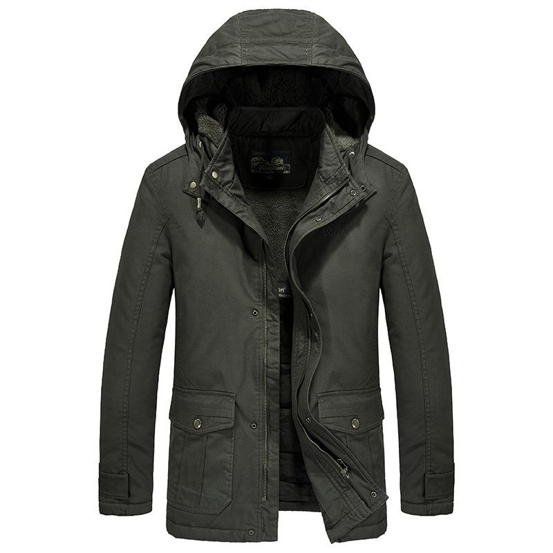Men's New Large Size Cotton Coat, Loose Thickened Cotton Jacket Top, Winter Men's Thick Single-piece Cotton Coat