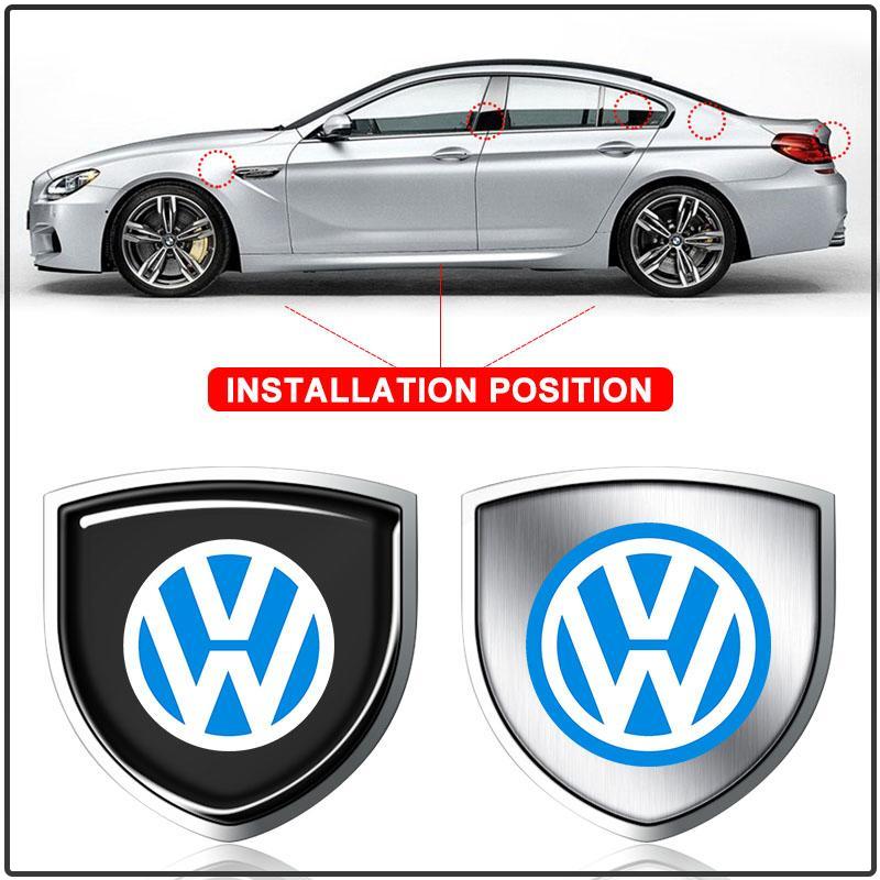 1ks 3D Kovový Znak Štítu Dveří Auta Znak Nálepka Styling Pro VW Volkswagen Golf Jetta Passat GTI R32 Bora 6N0 601 171 OEM