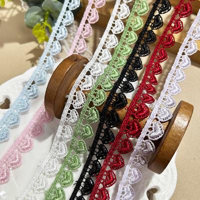 Liebe Farbige Milchseide Stickerei Spitze Besatz Band Vorhang Lolita Kleidung Kleid Kopfschmuck Band DIY Kleidungsstück Nähzubehör