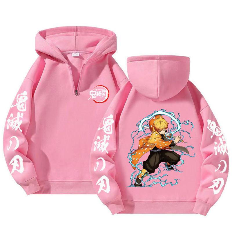 Demon Slayer Harajuku Anime Hoodies Men Kawaii Manga Graphic Zipper Coats Kimetsu No Yaiba Cartoon Printed Streetwear Sweatshirts Unisex Pullover Tops