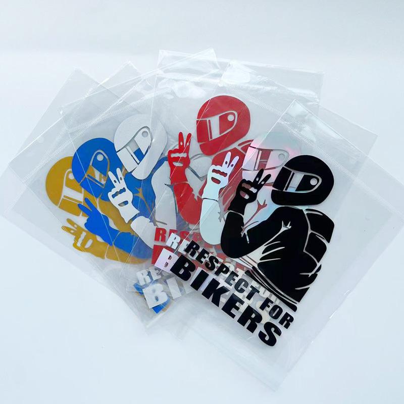SCIONE Samolepky na auto "Respekt pro motorkáře" Motocykl Auto Reflexní Vodotěsné Samolepky Cool Samolepky na auto