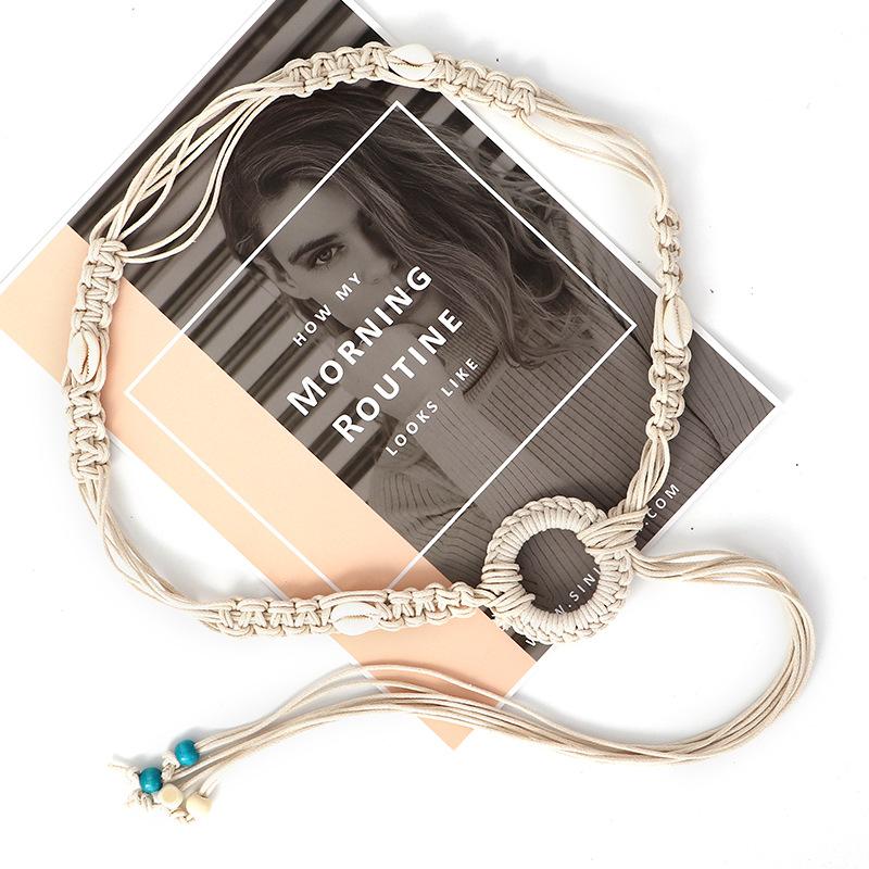 Bohemian Woven Hemp Rope Belt for Women Summer Casual Decorative Thin Waist Belt Multiple Color Options