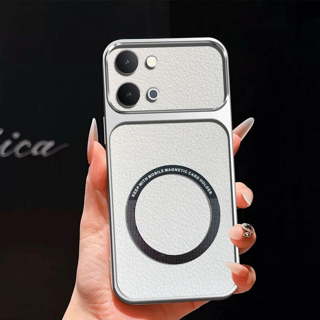 Upgraded Big Lens Protection Case for Vivo Y31d Luxury Leather Casing with Magnetic Ring