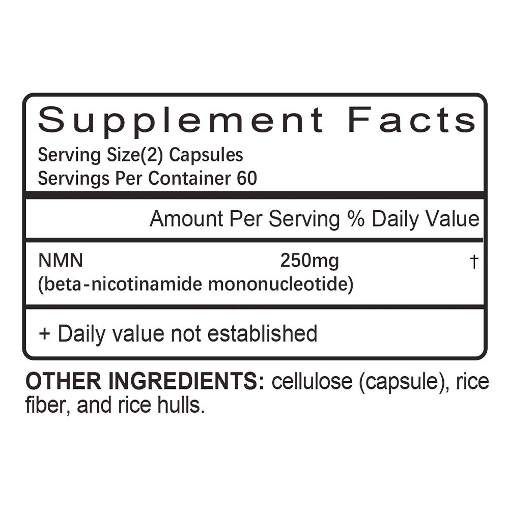 Bcuelov NMN Nicotinamide Mononucleotide Capsules 250mg Capsules