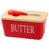 Ceramic Western-Style Butter Dish with Knife - Rectangle Cheese Box for Household and Restaurant Use