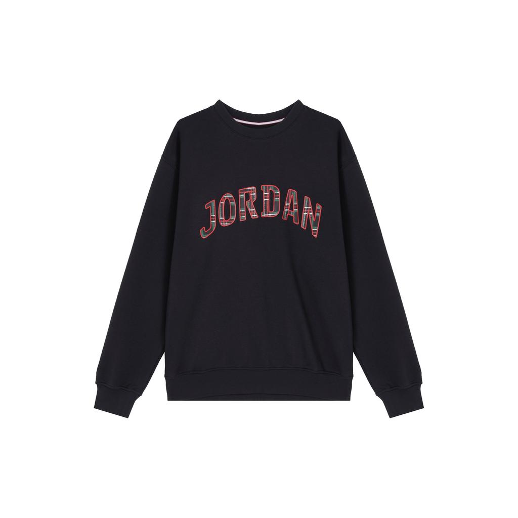 Jordan Essentials Knit Splicing Letter Fleece Sports Long Sleeve Sweatshirt Men Sweatshirt Black FV7461-010