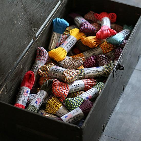 ATWOOD ROPE MFG. ATWOOD Rope 7Strand 550Lbs Paracord 100 Feet MADE IN USA (NEON GREEN) Paracord 4mm 3mm 2mm Versatile Rope