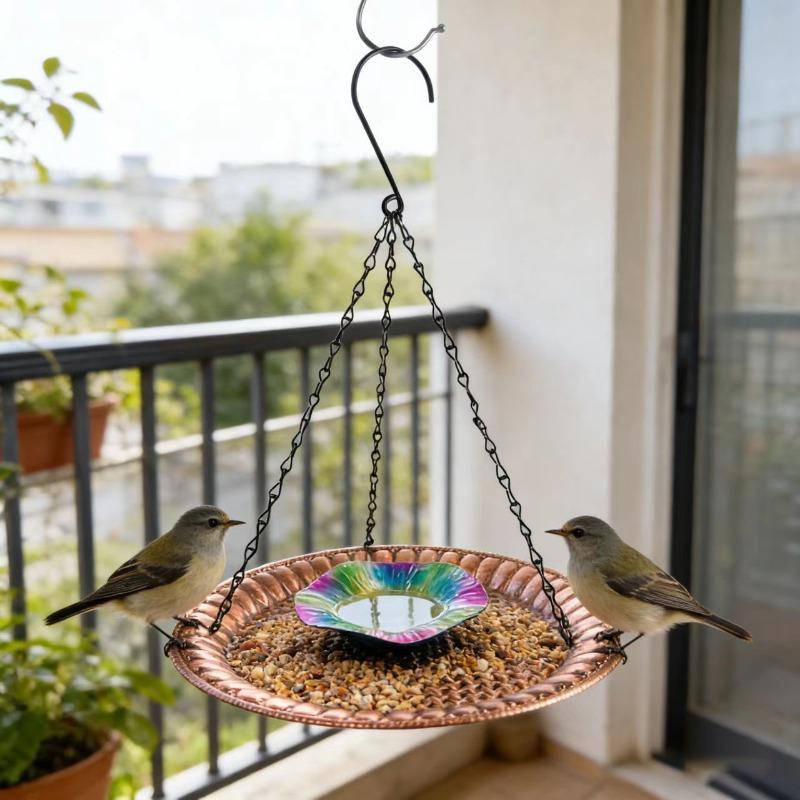 Iron Hanging Bird Feeder Creative Garden Decoration Outdoor Courtyard Balcony Bird Feeder Ornament