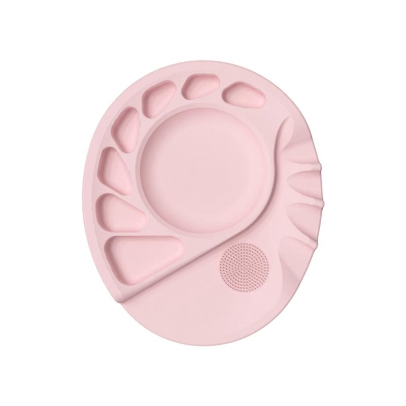 Portable Silicone Cosmetic Palette with Smooth Surfaces for Quick Cleanup and Travel Friendly Makeup Adjustments