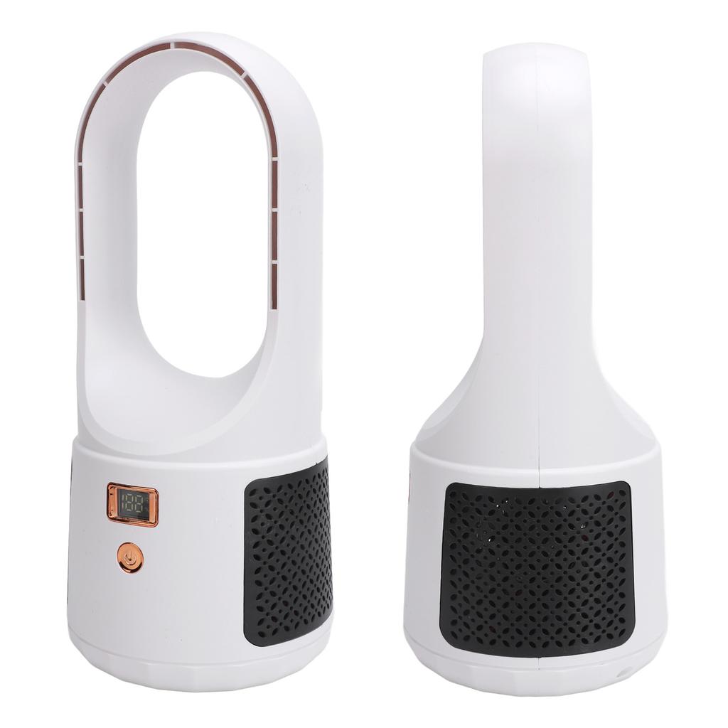 USB Desk Fan 6 Speeds Wind Quiet Portable Bladeless Cooling Fan with Power Display for Home Bedroom