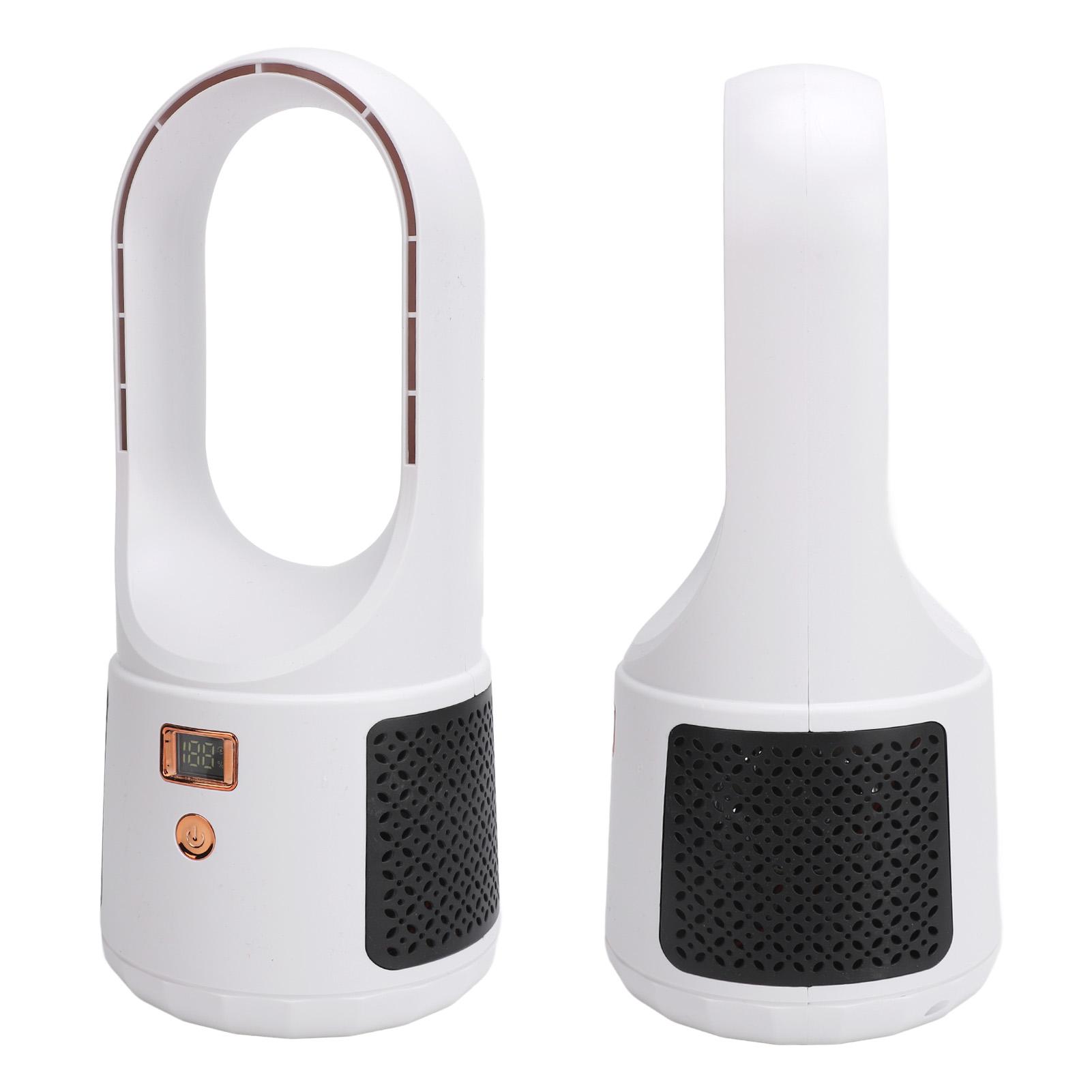

USB Desk Fan 6 Speeds Wind Quiet Portable Bladeless Cooling Fan with Power Display for Home Bedroom