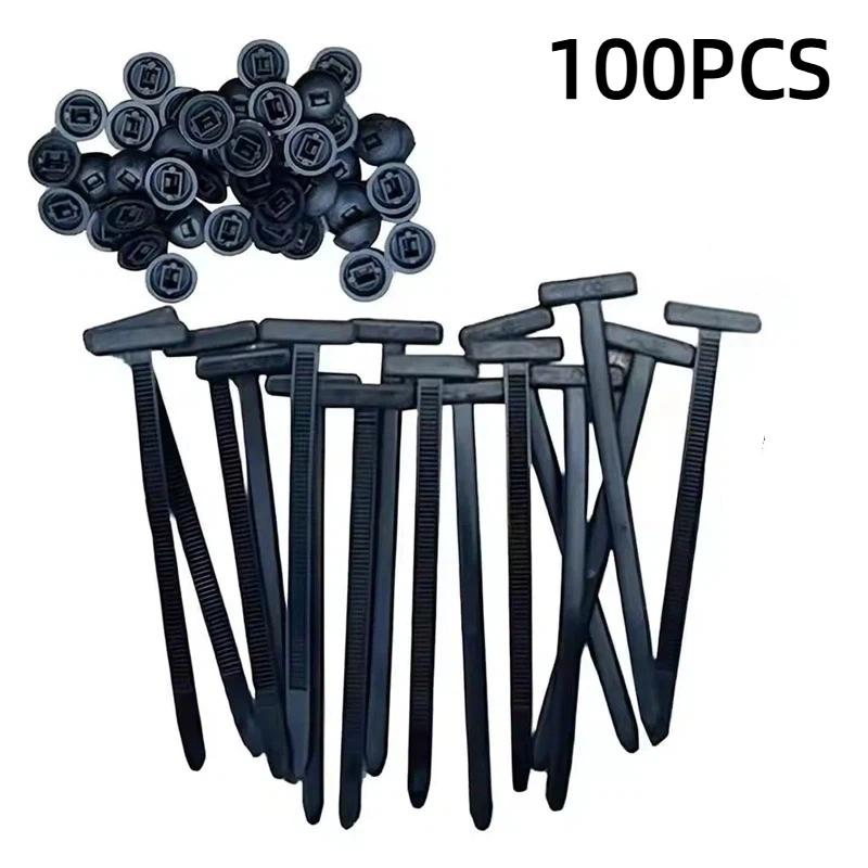 50~200pcs Nylon Universal Cable Tie Buckle Heavy Duty Self-Locking Zip Ties Holder with Pin Fasteners Car Resistant Zipties