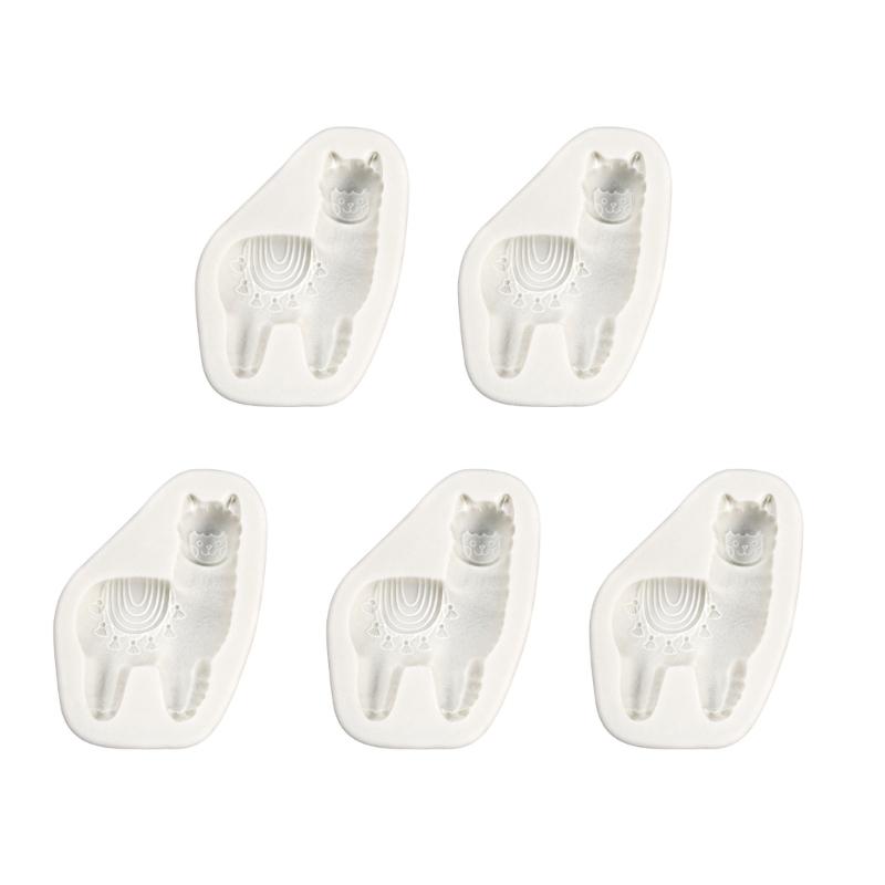 

5 Pcs Fondant Chocolate Mould Animal Alpaca Resin Molds Baking Tool Nonstick 1