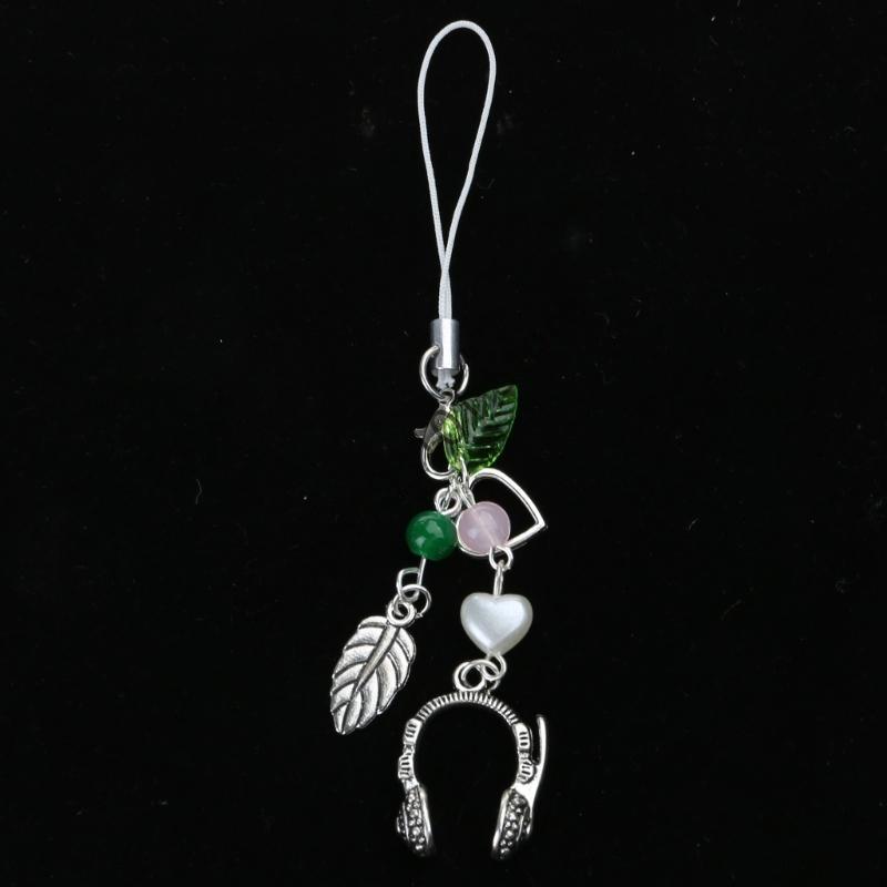 X6HE Bear Wing Headphone Charm Pendant Chain Phone Straps Pocket Keychain Strap
