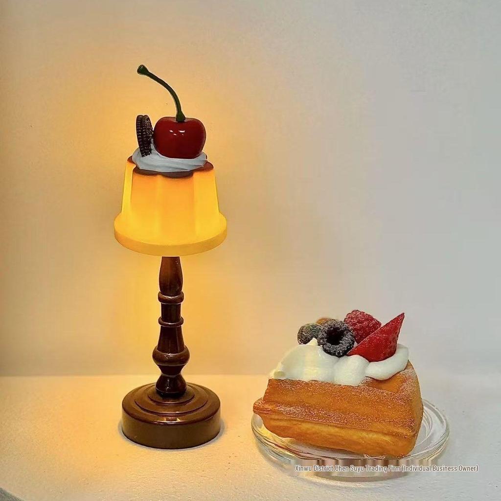 Pudding Night Light: Cute Bedroom & Desktop Sleep Ornament, Perfect Gift for Girls.