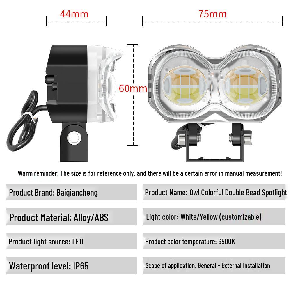 Motorcycle LED Headlight: Colorful Warning Light & Electric Vehicle Front Spotlight