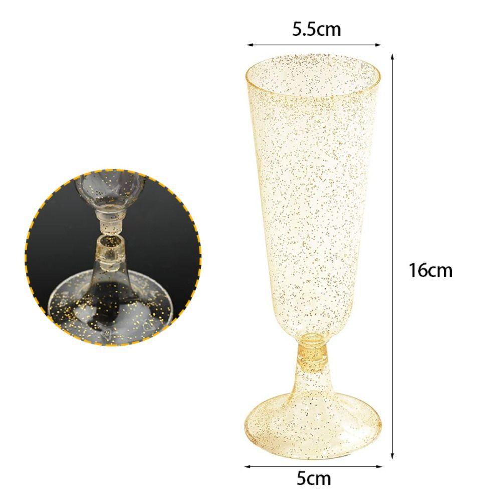 10pcs Durable Champagne Glass Clear Red Wine Glass Plastic Champagne Flute Goblet  Party Favors
