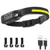 LED Headlamp Sensor Headlight USB Rechargeable Camping Search Light Head Flashlight With Built-in Battery Outdoor Work Light