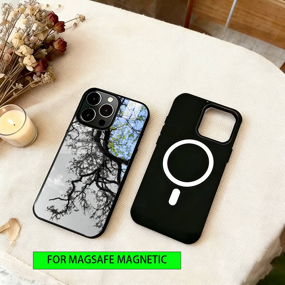 

Чехол для телефона Пустое дерево для iPhone 17, 16, 15, 14, 13, 12, 11 Plus, Pro, магнитный, для беспроводной зарядки MagSafe iPhone13