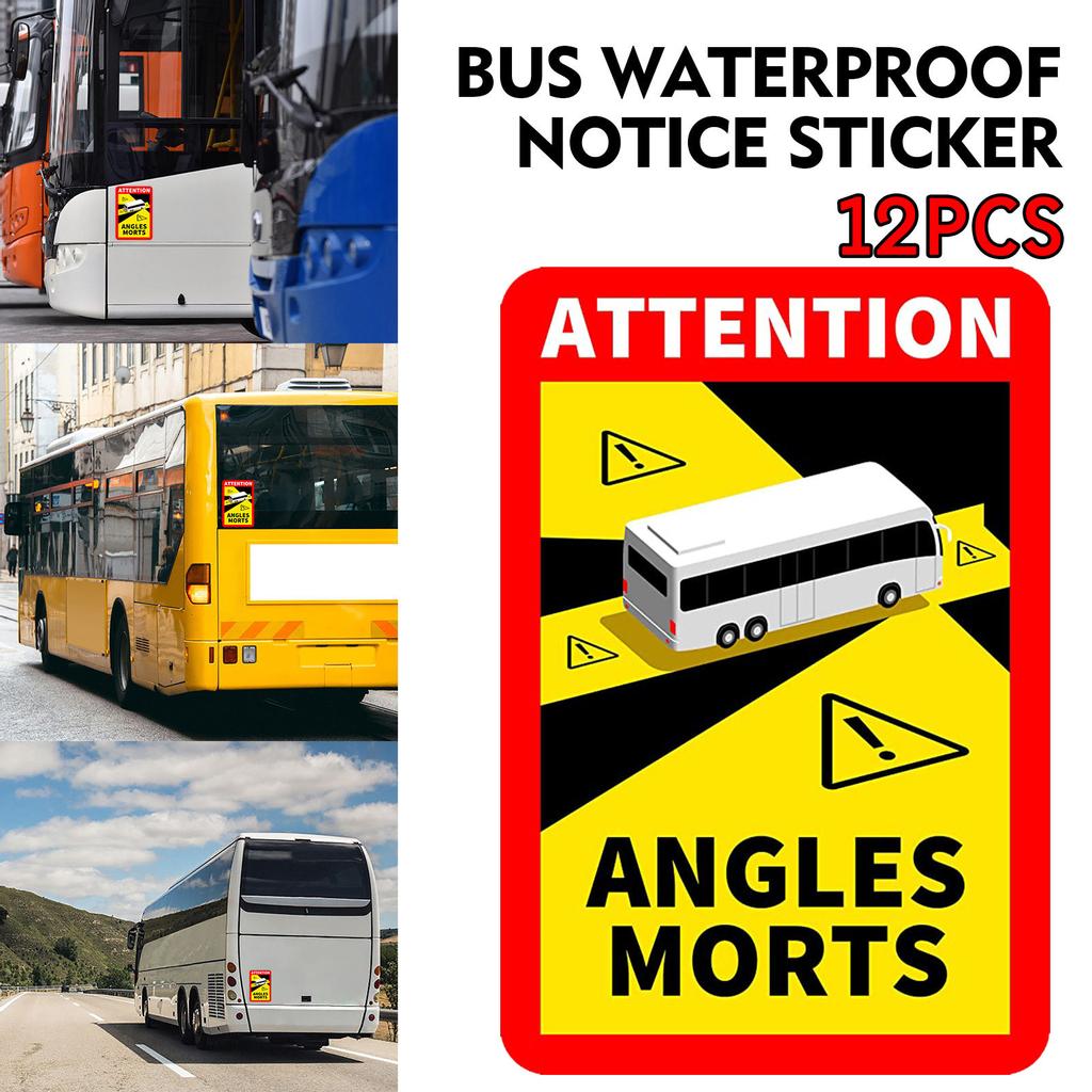 Varovný Sticker na Autobus Pozor Mrtvé Úhly Bezpečnostní Značka Vozidla Samolepka pro Povrchy Autobusů a Nákladních Vozidel Odolné Lepidlo
