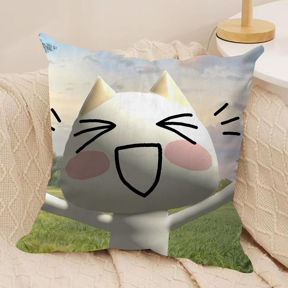 i-Inoue toro CUTE Cat Cushion Cover Soft Plush Fabric Double-Sided Printed Cushion Covers for All Seasons Home Decor