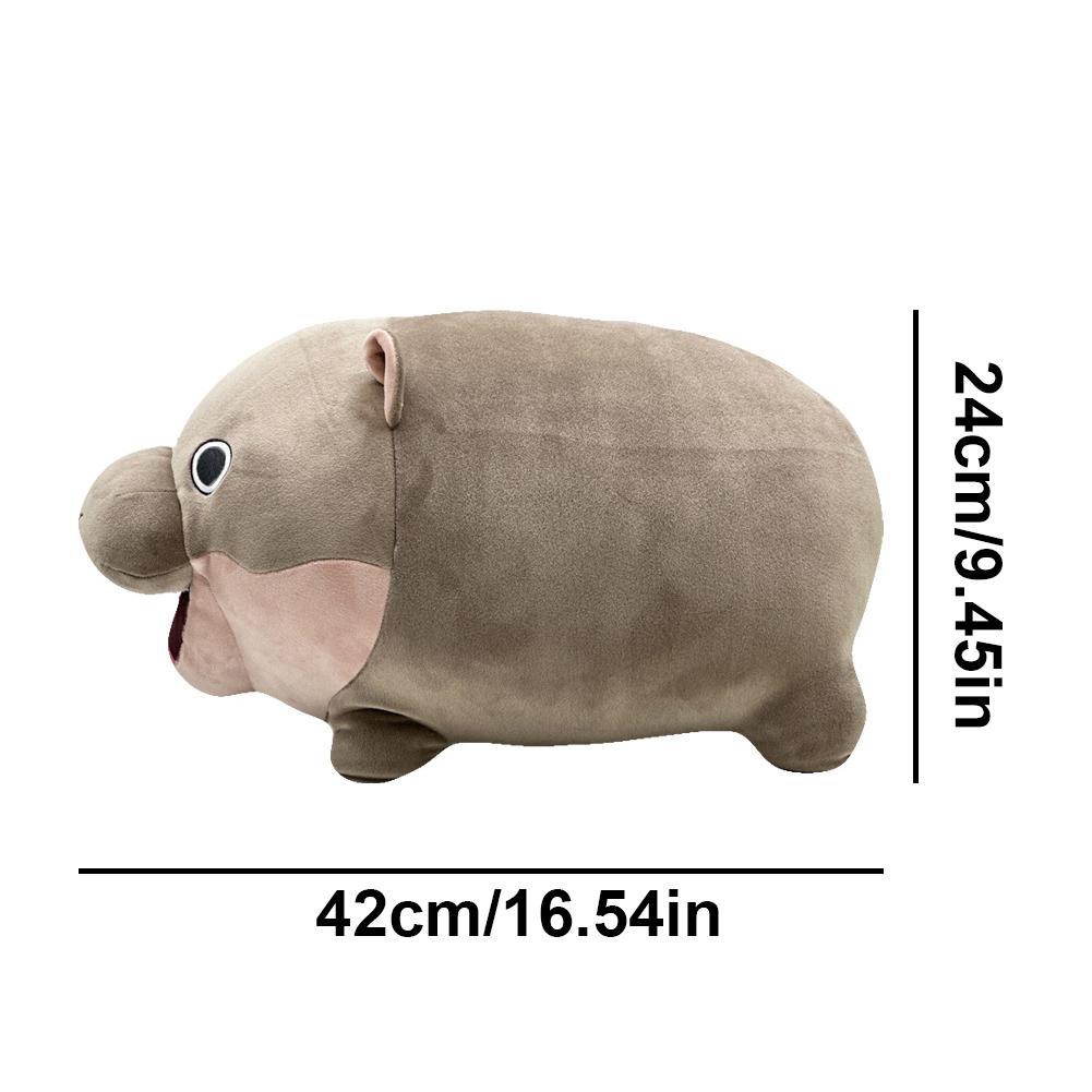 Moo Deng Hippo Plush Soft Baby Hippopotamus Stuffed Animal Pillow Cartoon Hippopotamus Pillow for Kids/Adults