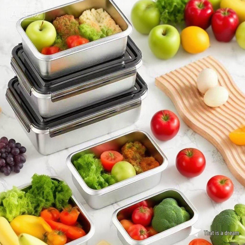 316 Rostfritt Stål Antibakteriell Matlåda med Lock - Livsmedelsgodkänd Färskhållande Bento för Kylskåpsförvaring och Kontorsarbetare