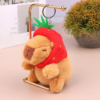 Bonito Capivara Brinquedo de Pelúcia Desenho Animado Kapybara Porquinho da Índia Pingente Boneca de Pelúcia Macia Mochila Chaveiro Bolsa Chaveiro de Carro Decoração Presente para Criança