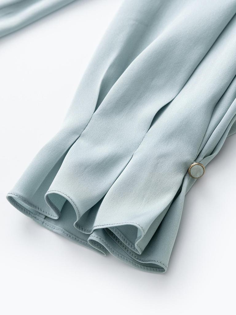 Original Mulberry Silk Stylish Beaded Double-Layer Breathable Top - Versatile Spring Commute High-End Shirt 2026