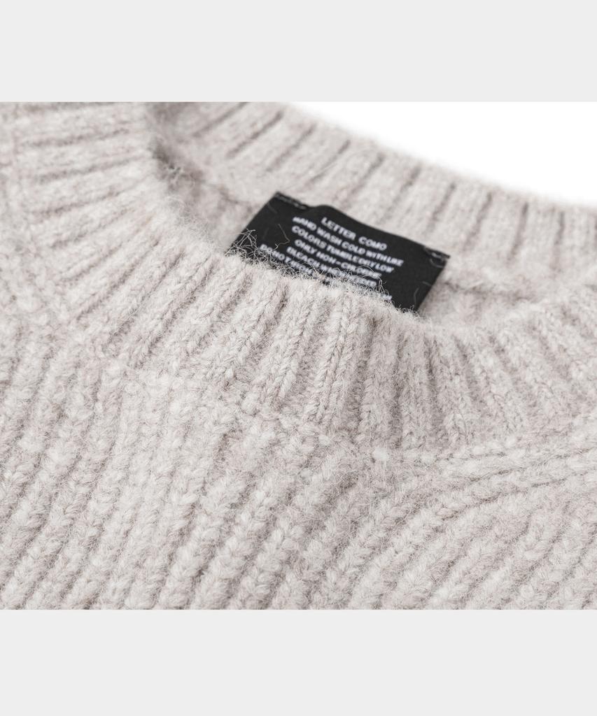 LETTERCOMO Heavy Rush Wool Round Knit Beige