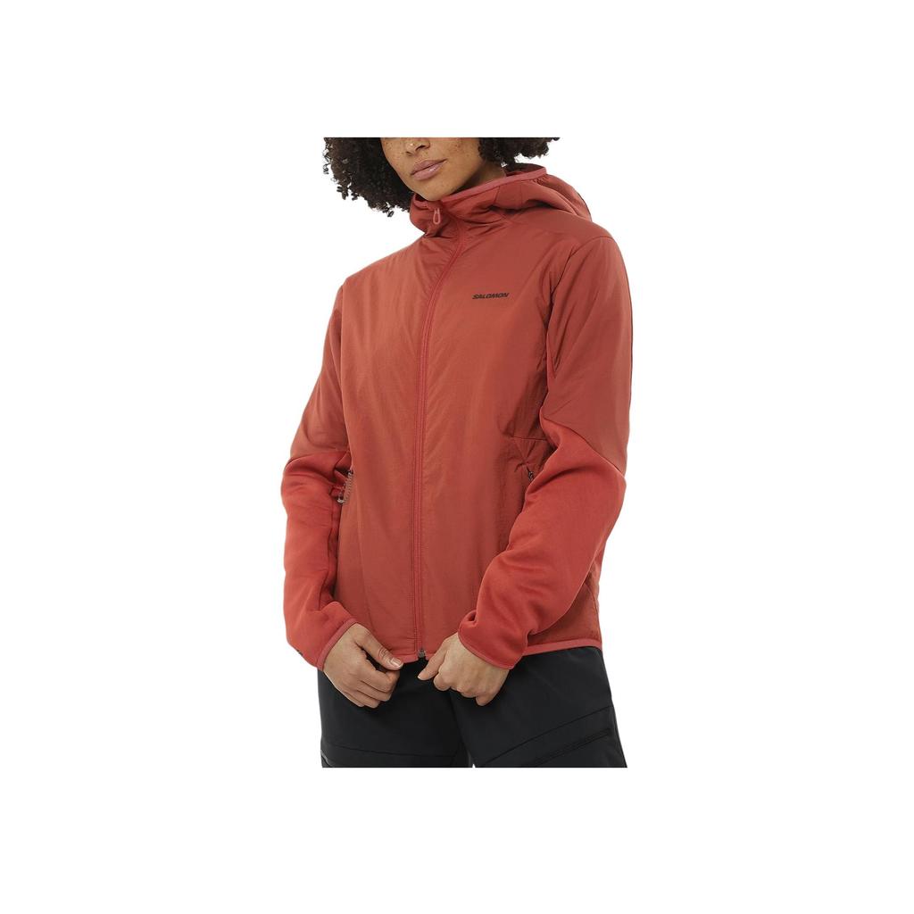Salomon Outline Warm Hybrid Zip Breathable Hooded Long Sleeve Jacket Women jackets Tandoori-Spice LC2326200