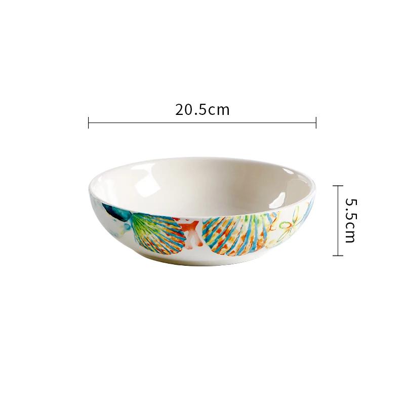 Creative Ocean Style Ceramic Plates High End Household Soup Bowls Exquisite and Delicious Dining Plate Irregular Bowl Tableware