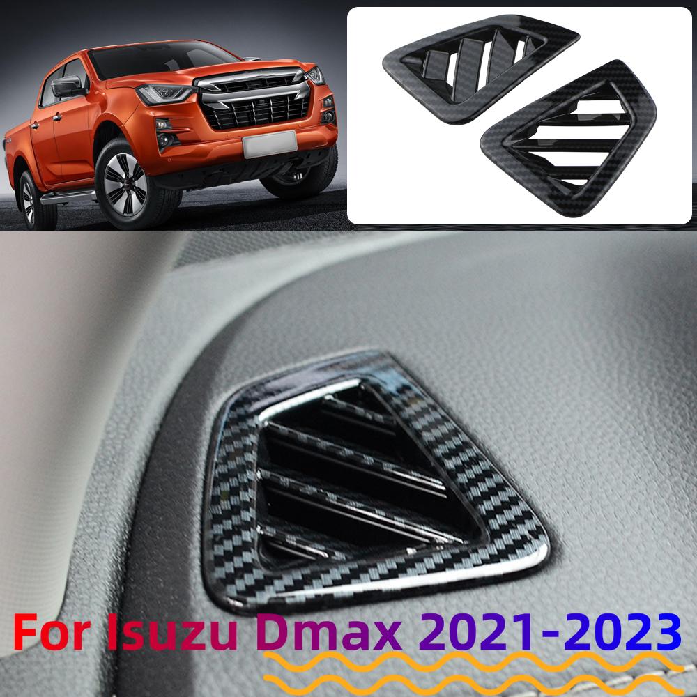 2Pcs Dashboard Air Vent Cover for ISUZU DMAX D-MAX 2026 2026 2026 AC Outlet Trim Carbon Fiber Sticker Interior Accessories