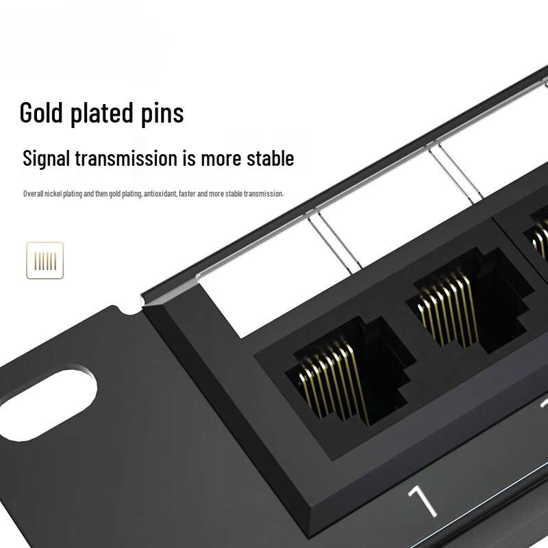 Qishao Cat5e 24-Port Tool-Less Rackmount Patch Panel