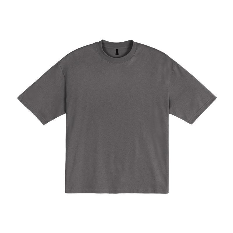 

High quality solid color men s casual T-shirt, multi-color trendy brand, versatile men s loose fit short sleeved shirt XXL сірий колір